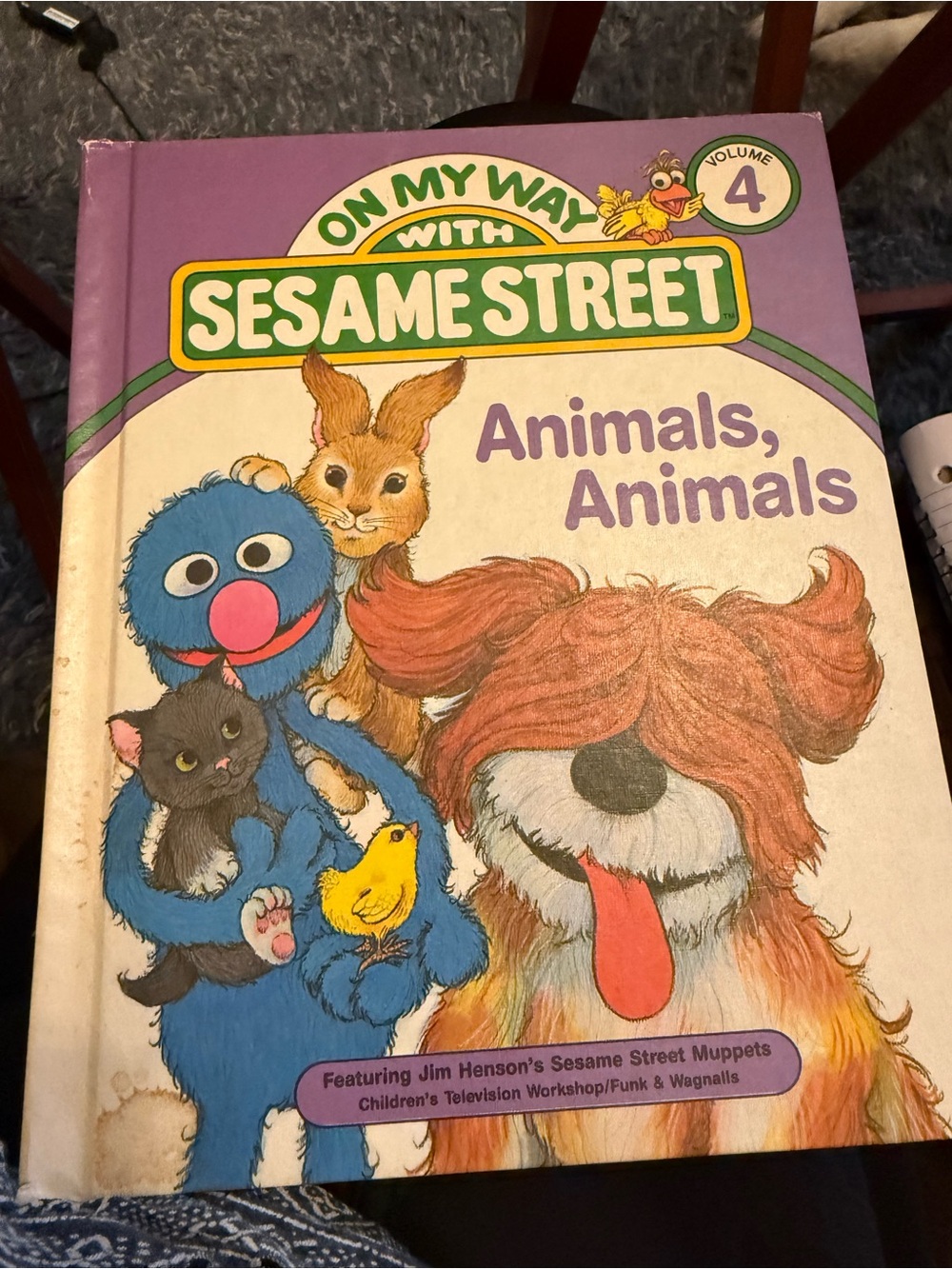 Sesame Street Purple & White 'Animals, Animals' Hardcover Book